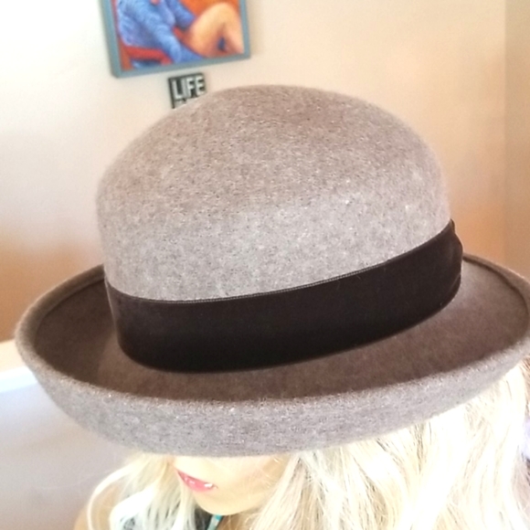 🌹FILIPO CATARZI Italy BOWLER Velvet WOOL HAT NWOT - Picture 7 of 12